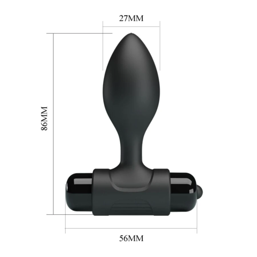 PRETTY LOVE - VIBRA BUTT 10 VIBRAZIONI PLUG ANALE NERO